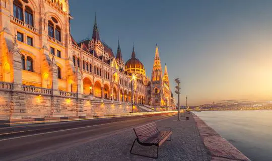 Hungarian Parliament building at night