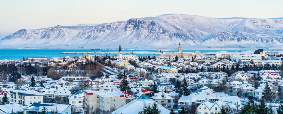View of town in Iceland