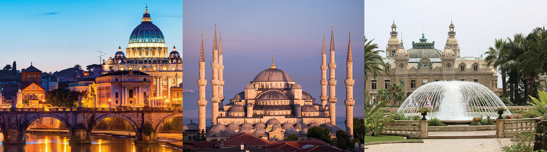Vatican Istanbul Monaco collage