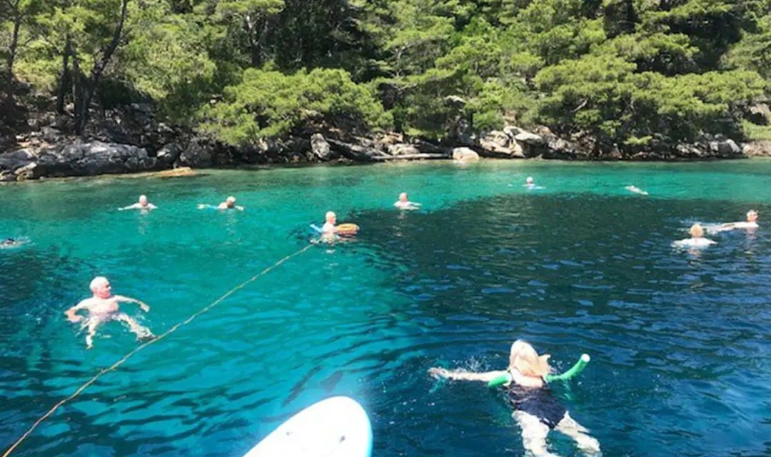 group swimming in croatia