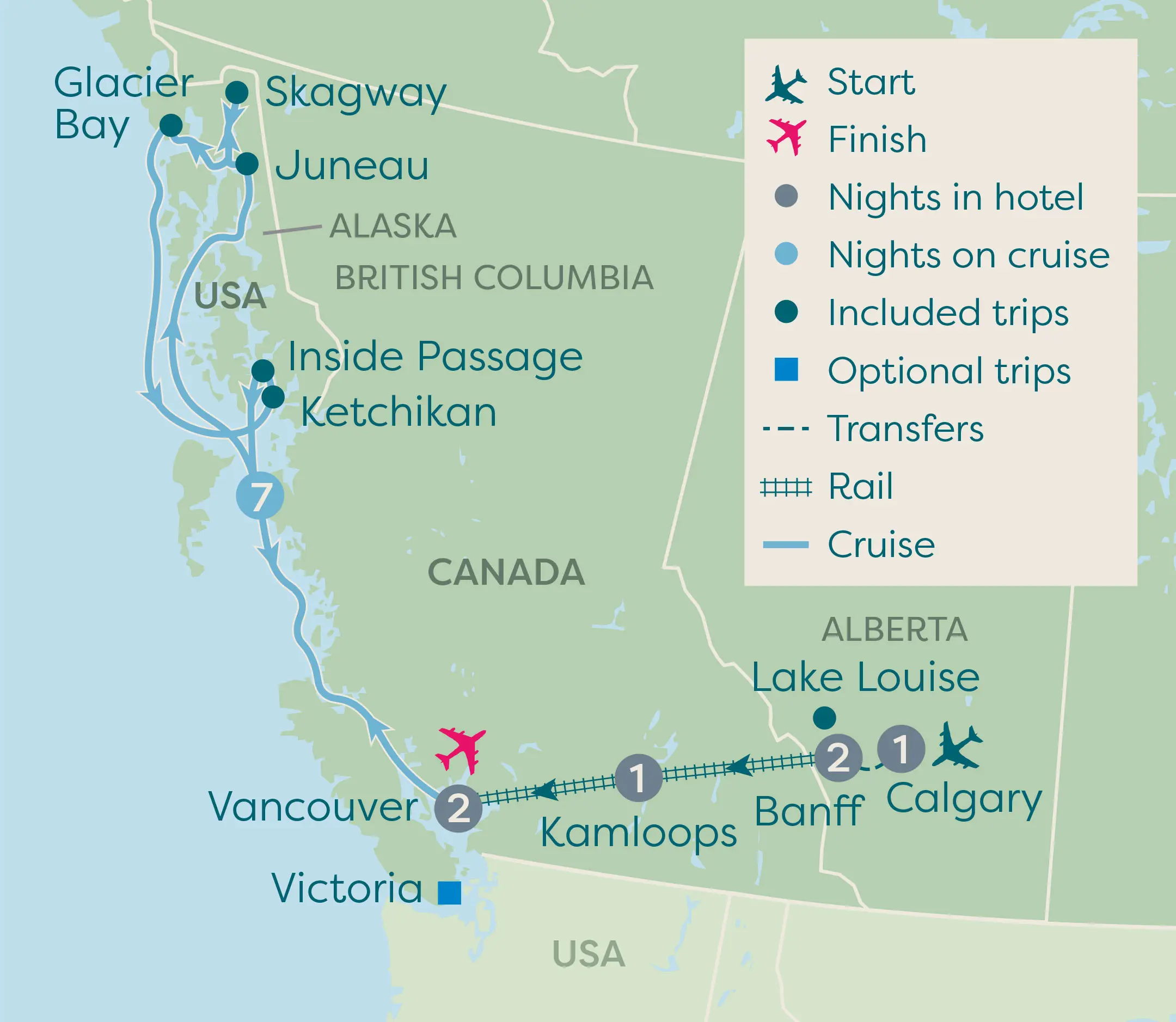 ALASKA_CRUISE and rockies tour map