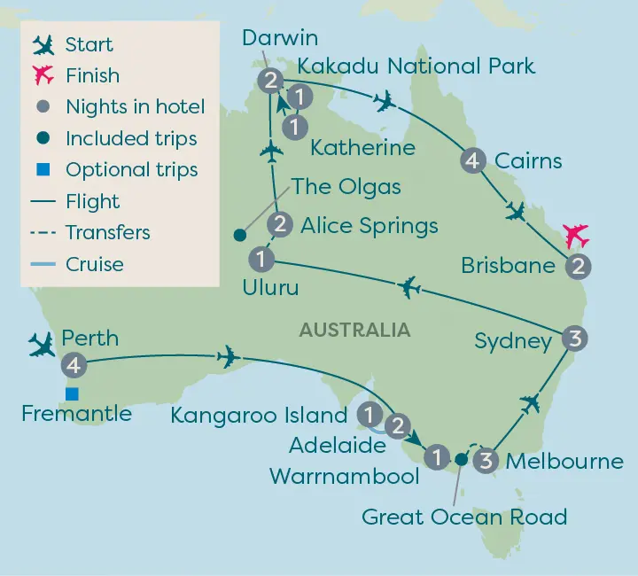 Wonders of Australia Map